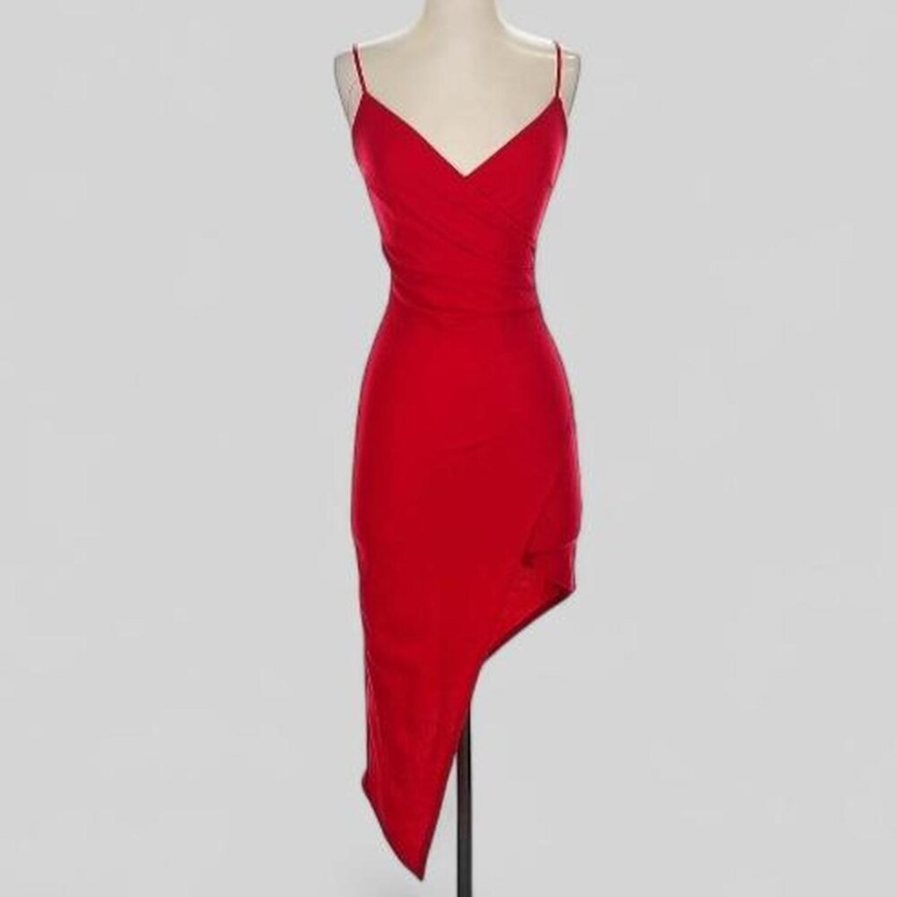 Honey and Rosie Spaghetti Strap Asymmetric Dress